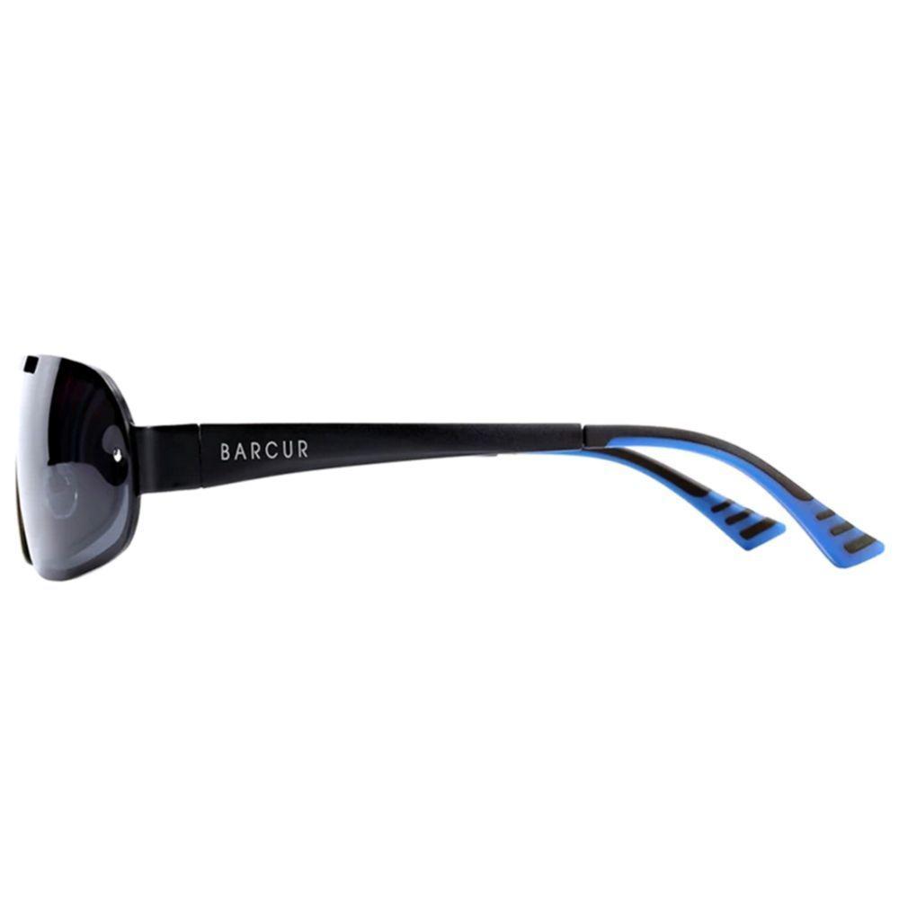 Óculos De Sol Piloto Barcur Ultra Leve Alumínio Masculino Lente Polarizada Uv400 Preto Azul - 4