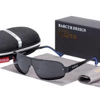 Óculos De Sol Piloto Barcur Ultra Leve Alumínio Masculino Lente Polarizada Uv400 Preto Azul - 2