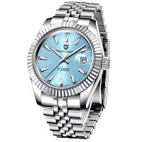 Relogio Analógico Masculino Automatico Em Aço Inoxidavel Impermeavel 10 Atm Azul Claro - 1