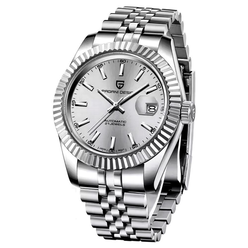 Relogio Analógico Masculino Automatico Em Aço Inoxidavel Impermeavel 10 Atm Cinza - 1