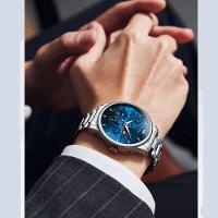 Relógio Masculino De Aço Inoxidável Com Cronógrafo De Quartzo Impermeavel Azul - 2