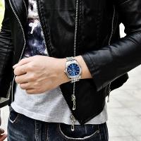 Relogio Analógico Masculino Automatico Em Aço Inoxidavel Impermeavel 10 Atm Azul - 2