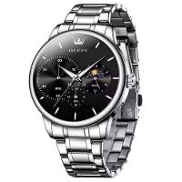 Relógio Masculino De Aço Inoxidável Com Cronógrafo De Quartzo Impermeavel Preto - 1