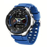 Relógio Esportivo Masculino Resistente Gua Com Cronmetro E Luz Noturna Resistente à água 50m Azul - 1