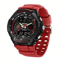 Relógio Esportivo Masculino Resistente Gua Com Cronmetro E Luz Noturna Resistente à água 50m Vermelho - 1