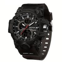 Relógio Esportivo Digital Para Homens - Movimento Quarto Duplo, Resistente à água 5 Atm Preto - 1