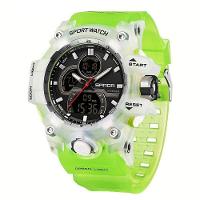 Relógio Esportivo Digital Para Homens - Movimento Quarto Duplo, Resistente à água 5 Atm Verde - 1