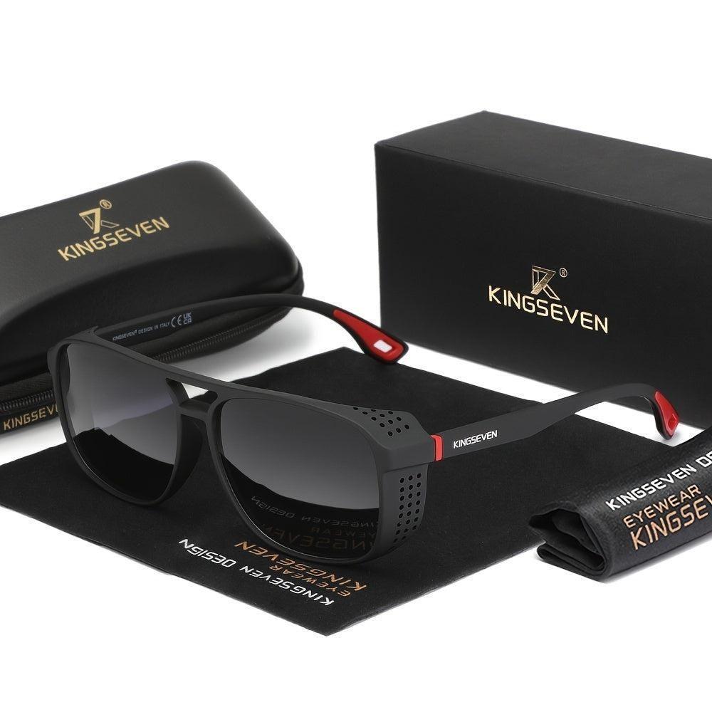 Óculos De Esporte Polarizados Kingseven , Lente Completa Preto Gradiente Cinza - 1