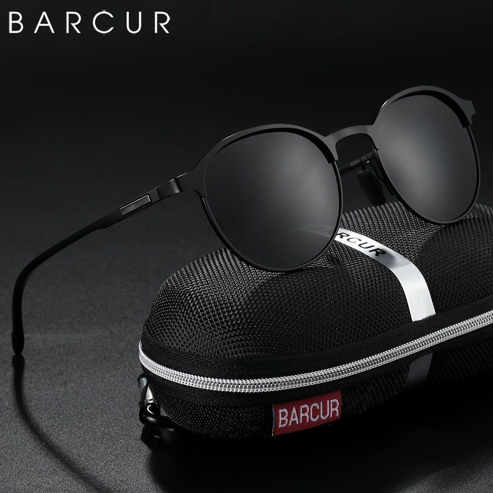 Óculos De Sol Polarizados Com Armação Redonda De Metal, Versáteis Preto Cinza - 3