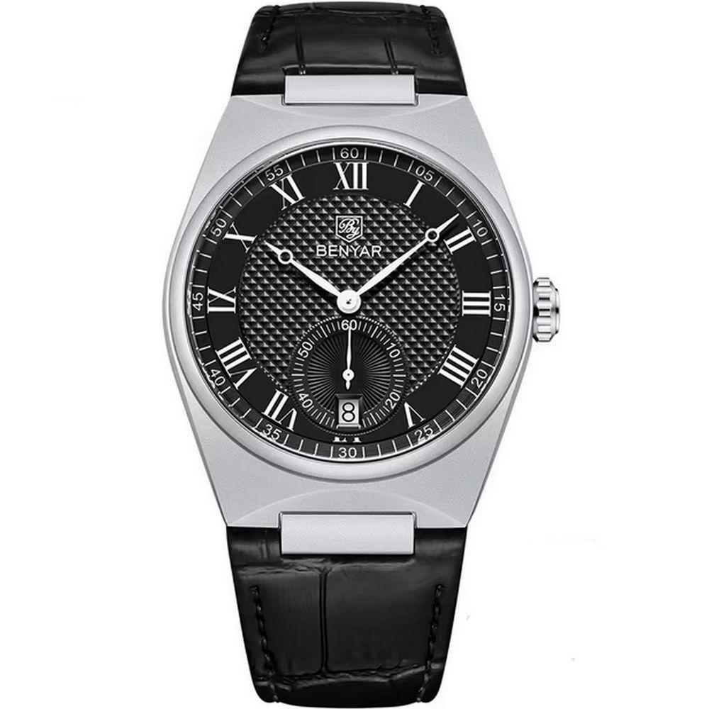 Relógio De Quartzo Retrô Masculino Pulseira Design Animal Print Impermeável 3atm Prata - 1