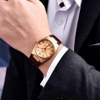 Relógio De Quartzo Retrô Masculino Pulseira Design Animal Print Impermeável 3atm Dourado - 2