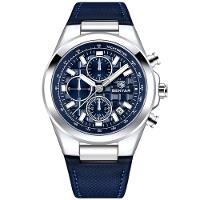 Relógio De Quartzo Masculino Design Esportivo Com Cronógrafo Impermeavel 3atm Azul - 1