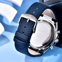 Relógio De Quartzo Masculino Design Esportivo Com Cronógrafo Impermeavel 3atm Azul - 3