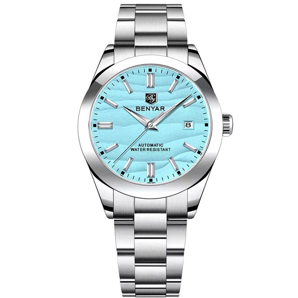 Relógio Automático Masculino Desert Dial Design Em Aço Inoxidável Impermeavel Azul - 1