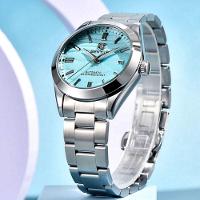 Relógio Automático Masculino Desert Dial Design Em Aço Inoxidável Impermeavel Azul
