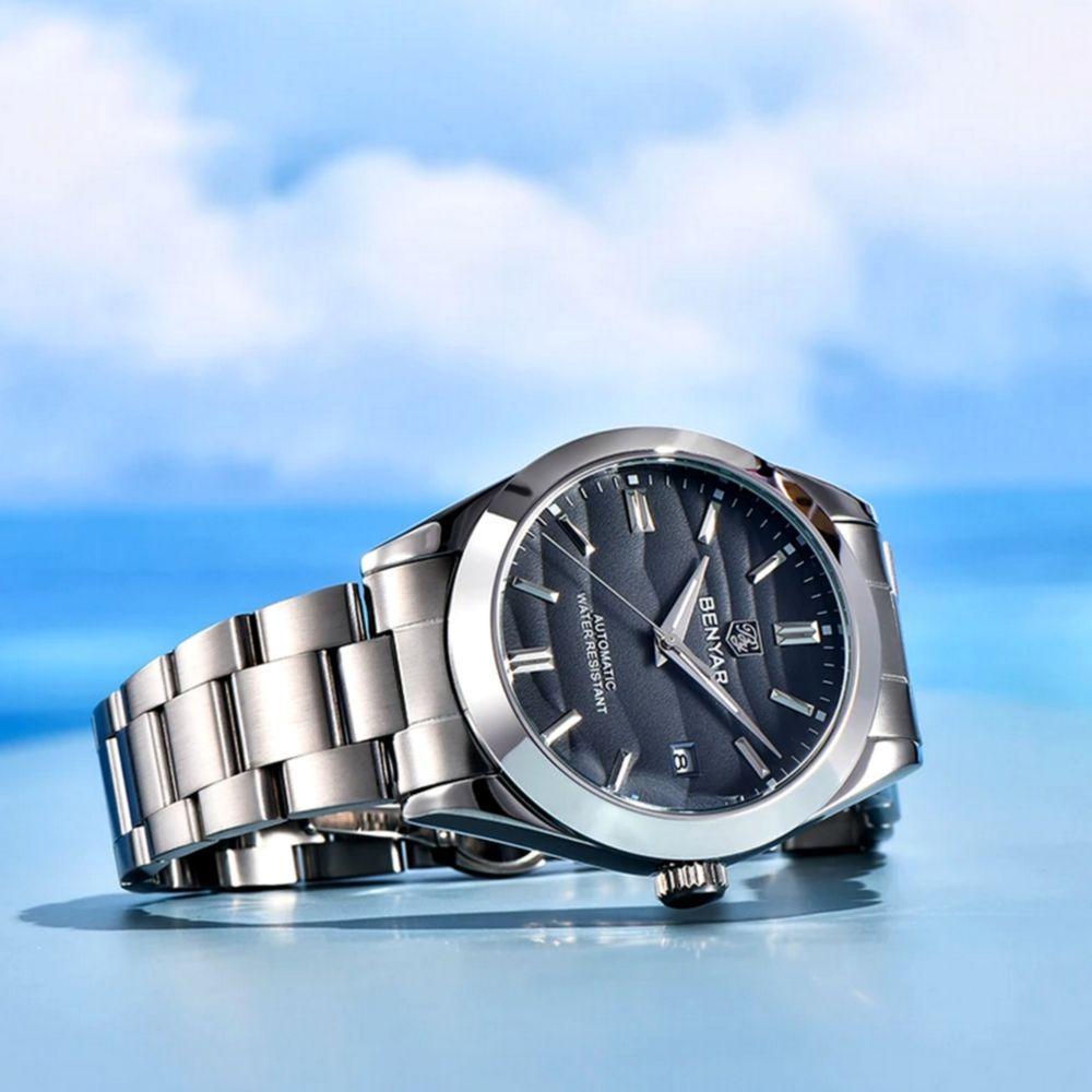 Relógio Automático Masculino Desert Dial Design Em Aço Inoxidável Impermeavel Preto - 2