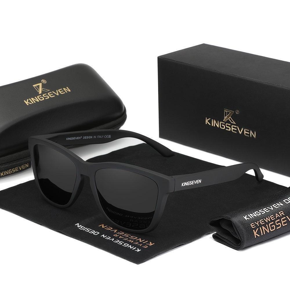 Óculos Desportivos Casuais Unissex Kingseven Polarizados Preto Cinza - 1