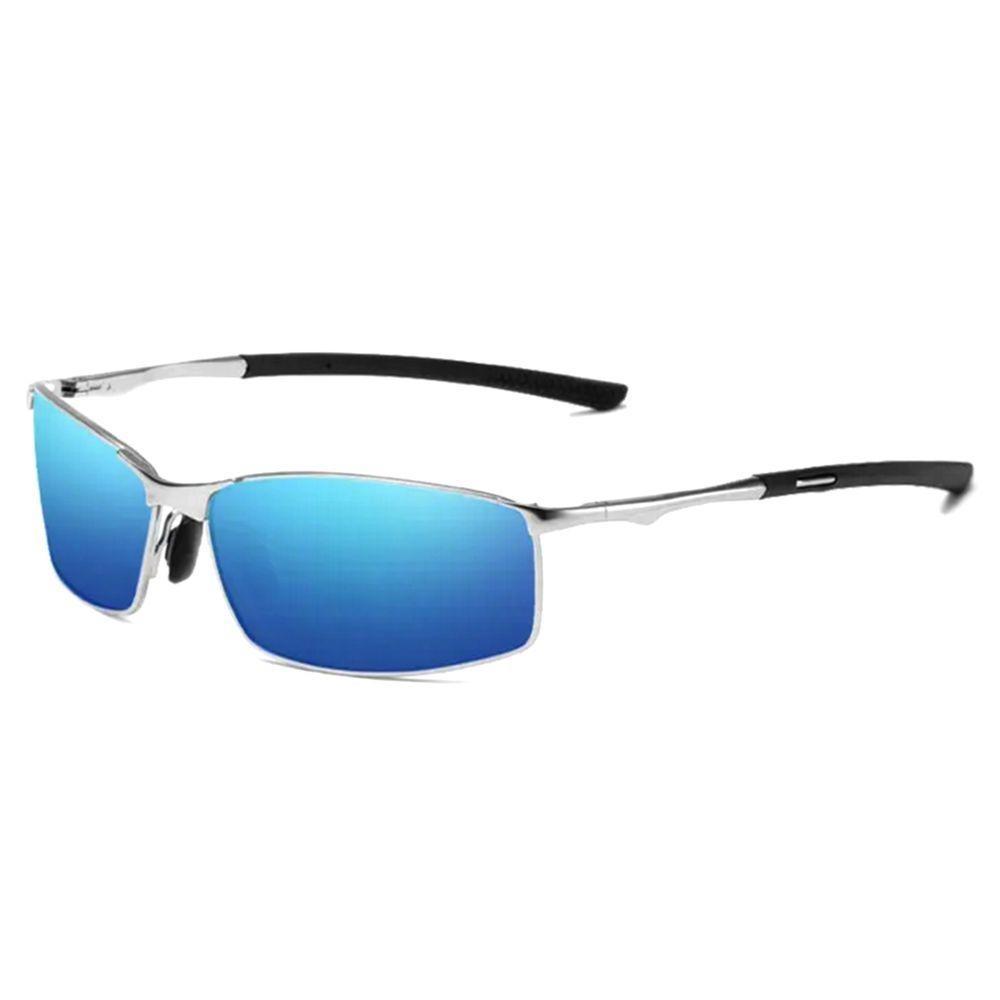 Óculos De Sol Retangular Masculino Com Proteção Uv400 Polarizados Azul - 1