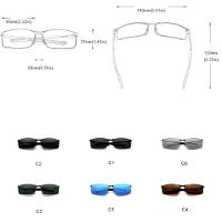 Óculos De Sol Retangular Masculino Com Proteção Uv400 Polarizados Preto - 3