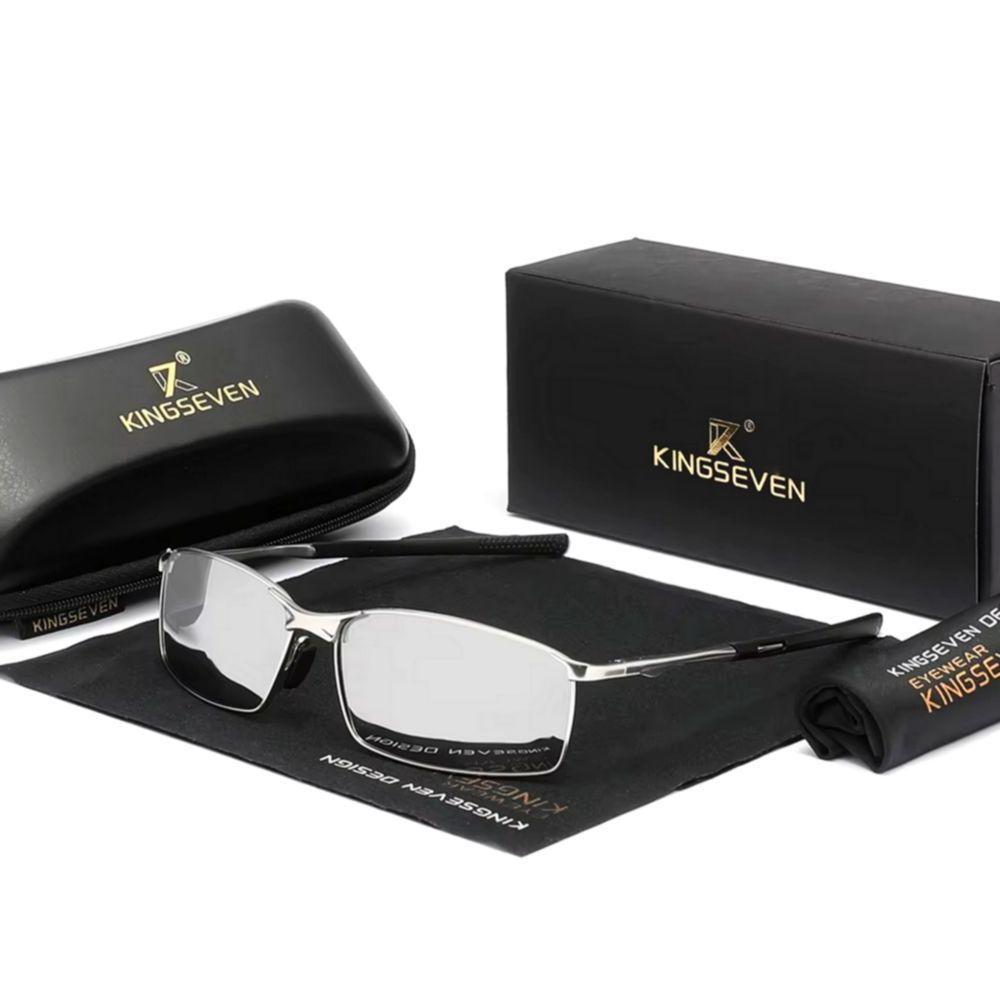 Óculos De Sol Retangular Masculino Com Proteção Uv400 Polarizados Prata - 2