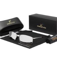 Óculos De Sol Retangular Masculino Com Proteção Uv400 Polarizados Prata - 2