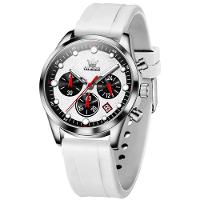 Relógio De Quartzo Masculino Pulseira De Silicone Multifuncional Impermeável Branco - 1