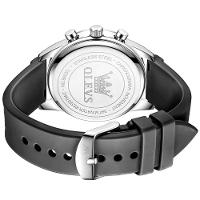 Relógio De Quartzo Masculino Pulseira De Silicone Multifuncional Impermeável Cinza - 3