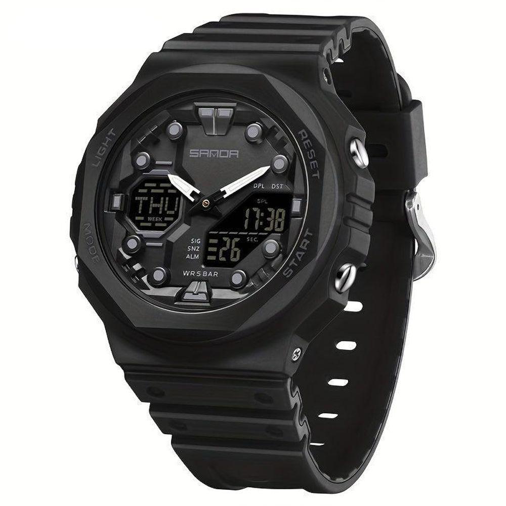 Relógio Masculino Esportivo Multifuncional Com Mostrador Grande Sanda Preto - 1