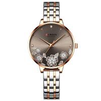 Relógio Feminino Em Aço Inoxidável De Quartzo Ultra Fino Romântico Impermeavel 3atm Marrom - 1