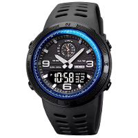 Relógio Digital Esportivo Masculino Display Duplo Multifuncional Impermeável Azul - 1
