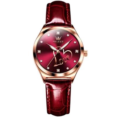 Relógio De Quartzo Feminino Mostrador Design Forma De Coração Impermeavel 3atm