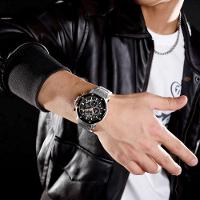 Relógio De Quartzo De Aço Inoxidável Masculino Impermeável Luminoso Esportivo Prata Dourado - 2