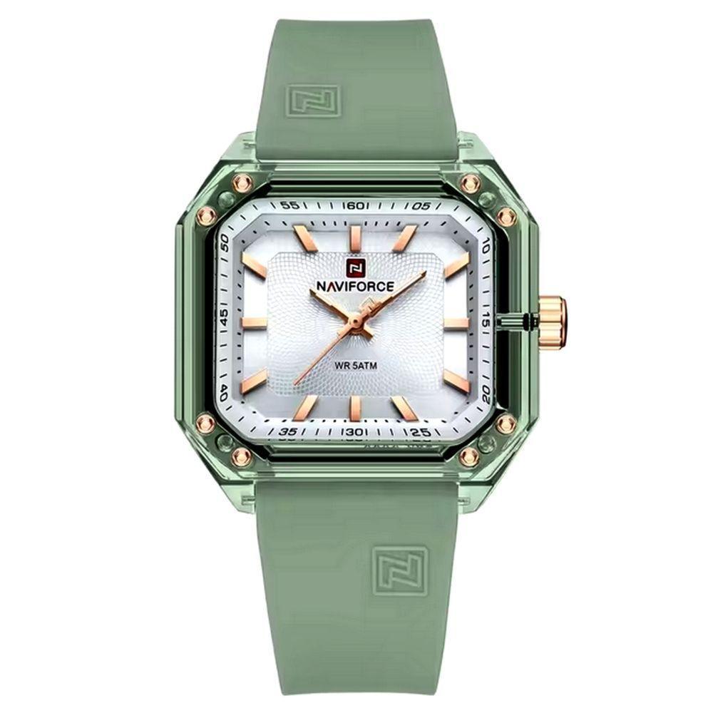 Relógio Feminino Pulseira De Silicone Classico Quadrado Elegante Impermeável 50m Verde Sublime - 1