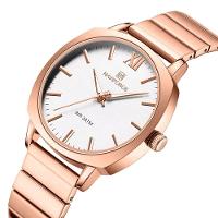 Relógio De Pulso Quartzo Em Aço Inoxidável Feminino Impermeavel Casual Rose - 5