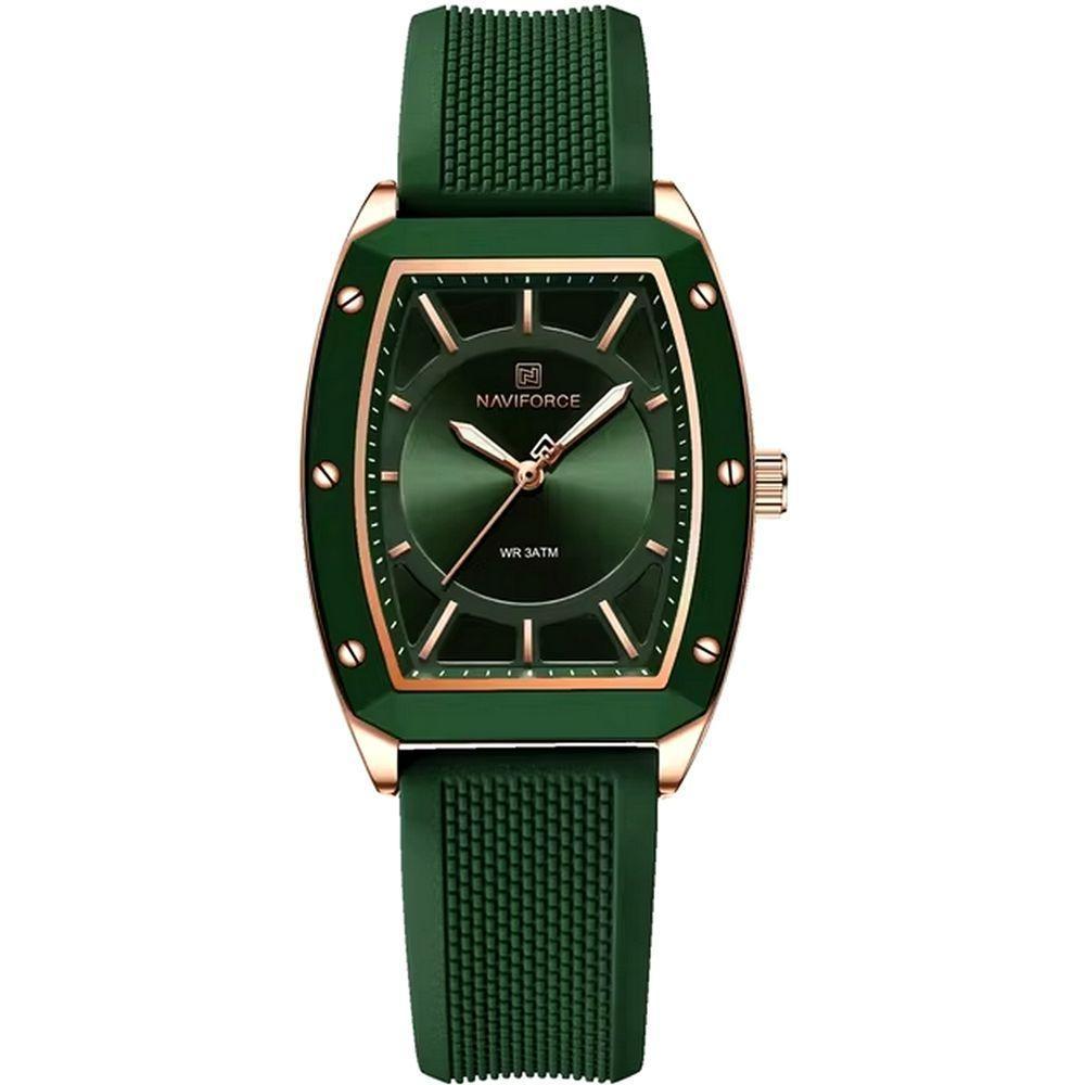 Relógio De Quartzo Para Mulheres Design Tonneau Esportivo Simples Verde - 1