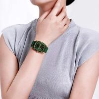 Relógio De Quartzo Para Mulheres Design Tonneau Esportivo Simples Verde - 2