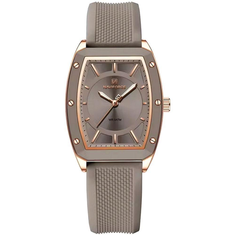 Relógio De Quartzo Para Mulheres Design Tonneau Esportivo Simples Marrom - 1