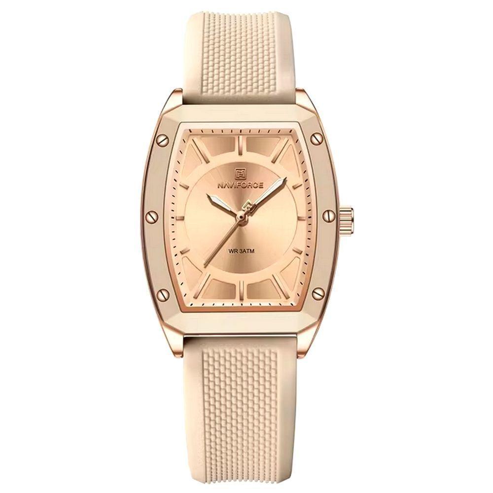 Relógio De Quartzo Para Mulheres Design Tonneau Esportivo Simples Bege - 1