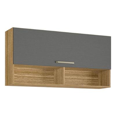 Armário Aéreo Ametista 1 Porta Basculante 120 Cm Freijó Gris - Kits Paraná