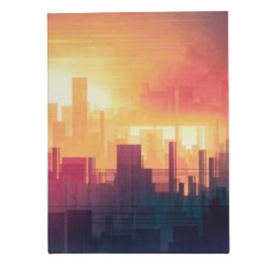 Quadro Decorativo Abstrato - Silhuetas Urbanas - 30x45cm