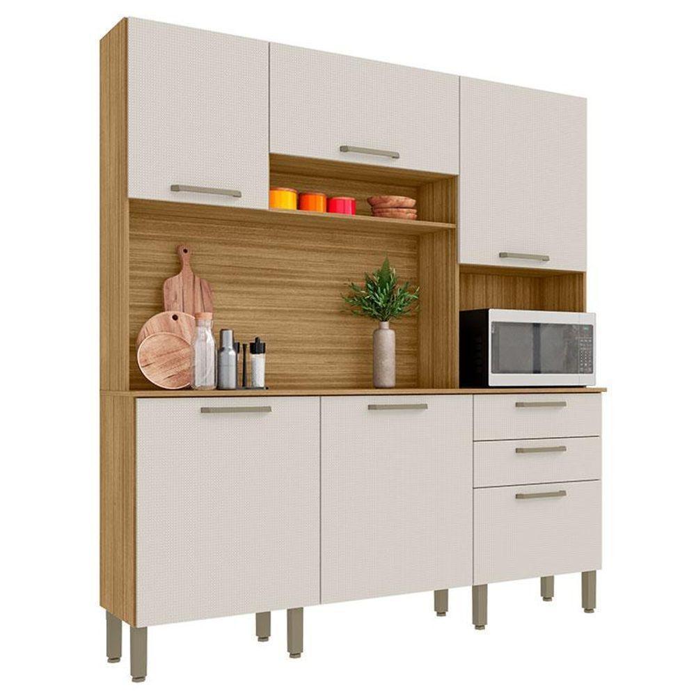 Cozinha Ferrara 6 Portas E 2 Gavetas Freijó Soft - Kits Paraná - 1