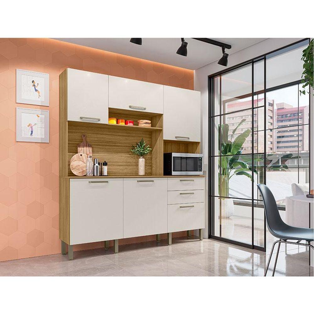 Cozinha Ferrara 6 Portas E 2 Gavetas Freijó Soft - Kits Paraná - 2