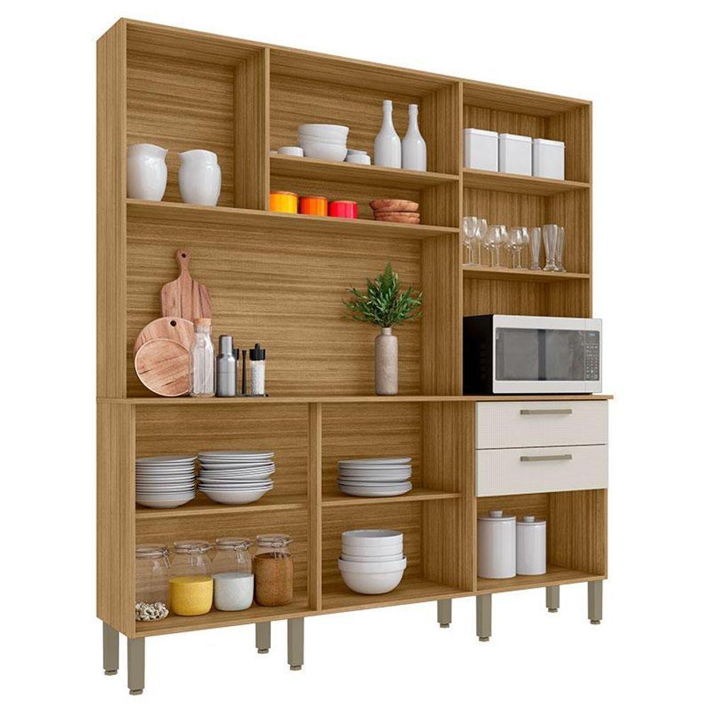 Cozinha Ferrara 6 Portas E 2 Gavetas Freijó Soft - Kits Paraná - 4