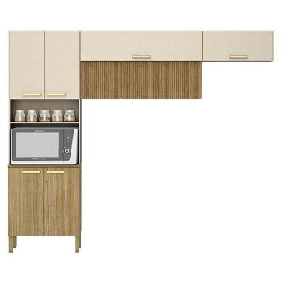 Kit Cozinha Urbane 3 Peças Freijó Vanilla Ripado - Kits Paraná