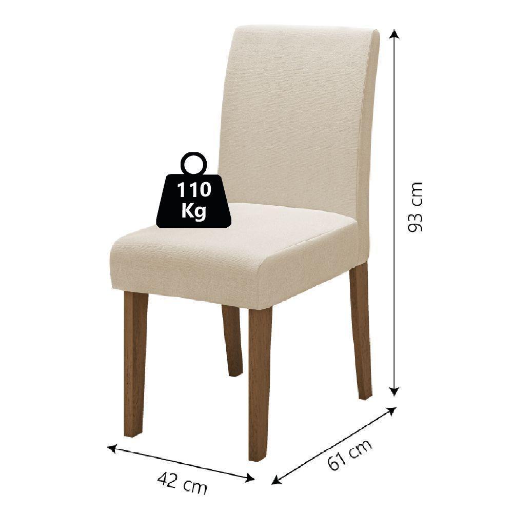Conjunto De Mesa Sala De Jantar Athenas Redonda 4 Cadeiras Trieste Cedro / Off White / Areia Dobuê - 5