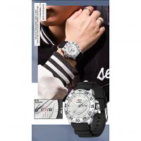 Relógio à Prova D\'água Clássico E Elegante Com Calendário Duplo E Luz Noturna Preto Prateado - 2