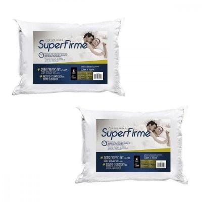Kit 2 Travesseiros Super Firme Confort 50x70 Fibrasca Branco