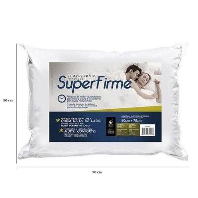 Kit 4 Travesseiros Super Firme Confort 50x70 Fibrasca Branco