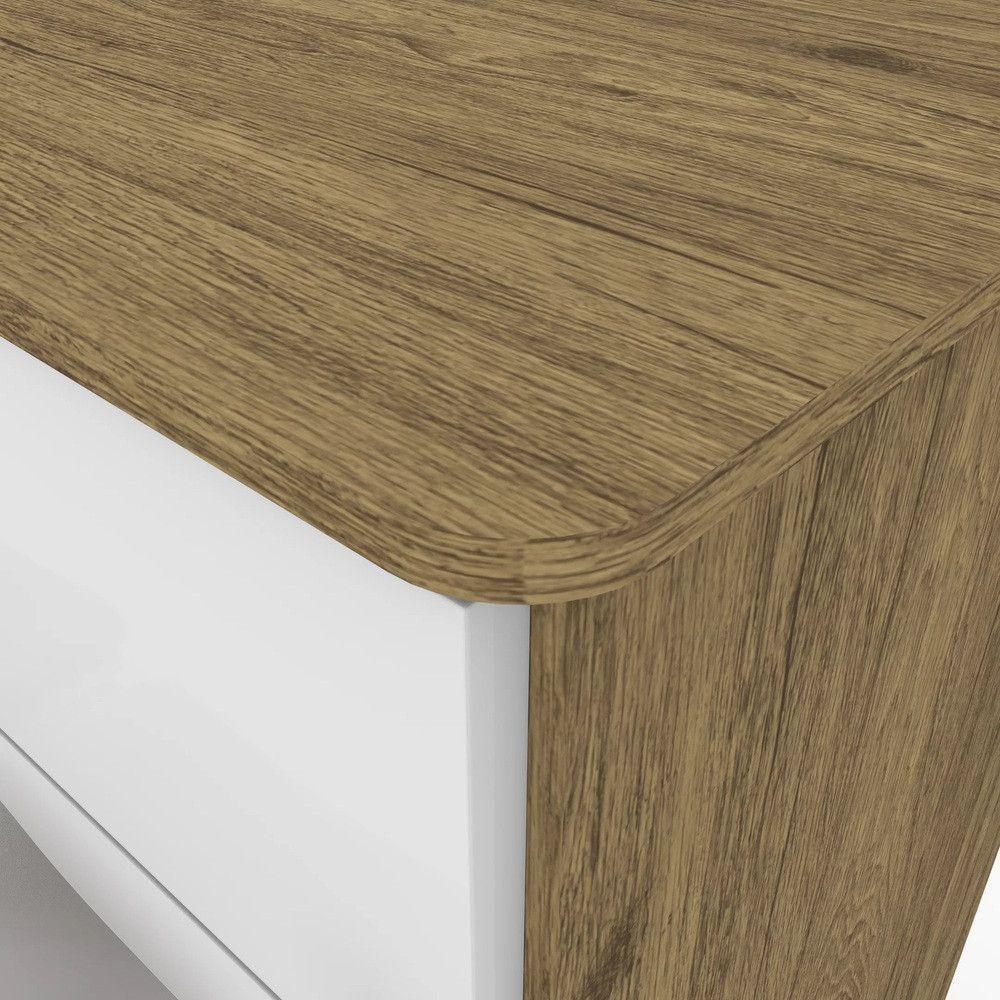 Quarto Bebê Guarda Roupa 4 Pts Cômoda Berço Sophia Casa 812 Rústico Com Branco - 3