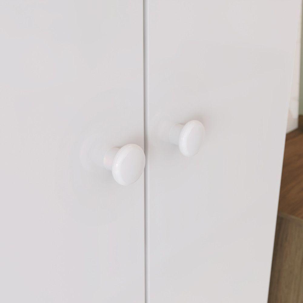 Quarto Bebê Guarda Roupa 4 Pts Cômoda Berço Sophia Casa 812 Rústico Com Branco - 6